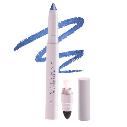 SIMPLYNAM Ultimate Kajal | 1 Stroke Intense Color Payoff | Water Resistant | Long-Lasting & Smudge-Proof | Safe for Sensitive Eyes | 7X More Product | In-Built Sharpener & Smudger | Metallic Blue SIMPLYNAM Ultimate Kajal | 1 Stroke Intense Color Payoff |