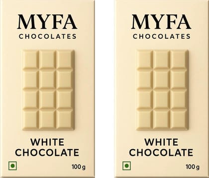 Myfa Chocolates Premium White Chocolate Bar | Mouth Melting Creamy & Delicious Bliss Chocolate Bar | Pack of 2 Myfa Chocolates Premium White Chocolate Bar | Mouth Melting Creamy & Delicious Bliss Chocolate Bar | Pack of 2