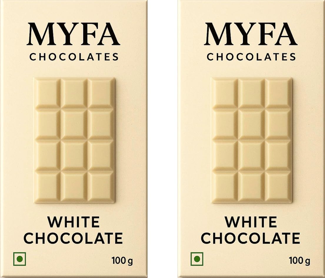Myfa Chocolates Premium White Chocolate Bar | Mouth Melting Creamy & Delicious Bliss Chocolate Bar | Pack of 2