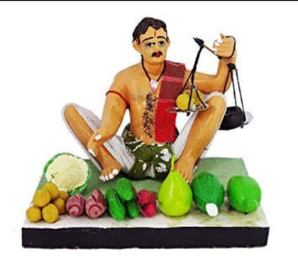 simonart and printing Vegetable seller clay handicrafts