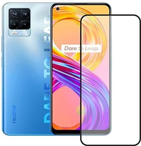 PLUGTECH Advanced Tempered Glass With Anti-Explosion 9H Hardness Edge-To-Edge Coverage Screen Guard for Realme 8PRO