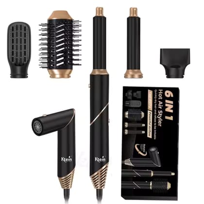 Ktein 6-in-1 Hot Air Hair Styler for Women | 1000W Hair Dryer, Curler, Straightener, Volumizer & Diffuser | Auto-Airflow Curling Barrel | Styling Tool for All Hair Types