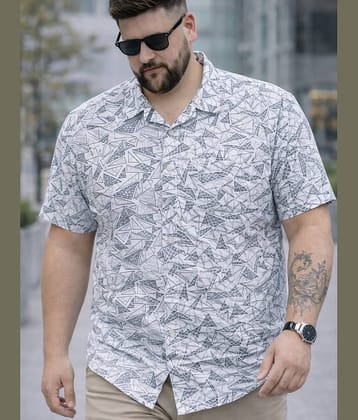 AUSTIVO Cotton Blend Regular Fit Printed Half Sleeves Cuban Collar Men's Casual Shirt - Grey ( Pack of 1 )