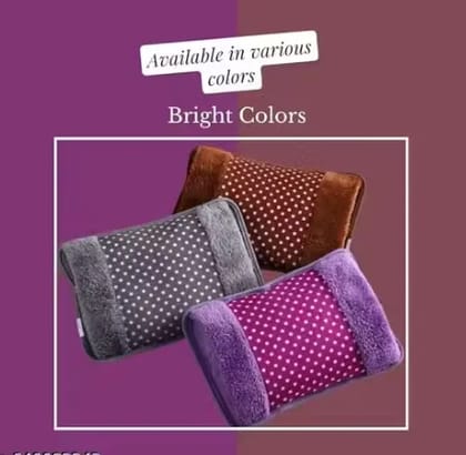 Velvet Electric Hot Water Bag - Gel Hot Water Bag with Charging Cable for Pain Relief, Heating Pad for Back & Muscle Pain, Soothing Heat Therapy for Comfort.