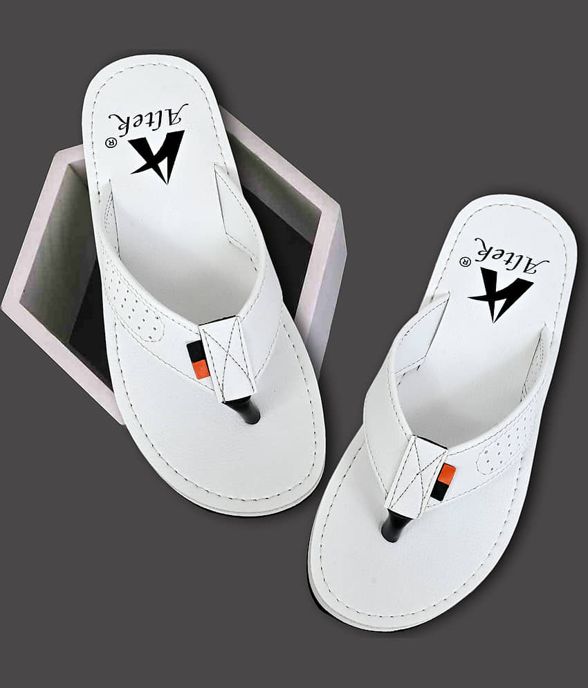 Altek White Men's Thong Flip Flop