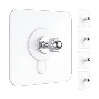 Heavy Duty Adhesive Wall Screw Hooks  No-Drill Traceless Hanging Nails  Self-Adhesive Wall Mounts for Bathroom Caddies and Home Decor  Damage-Free Installation (Pack of 5)