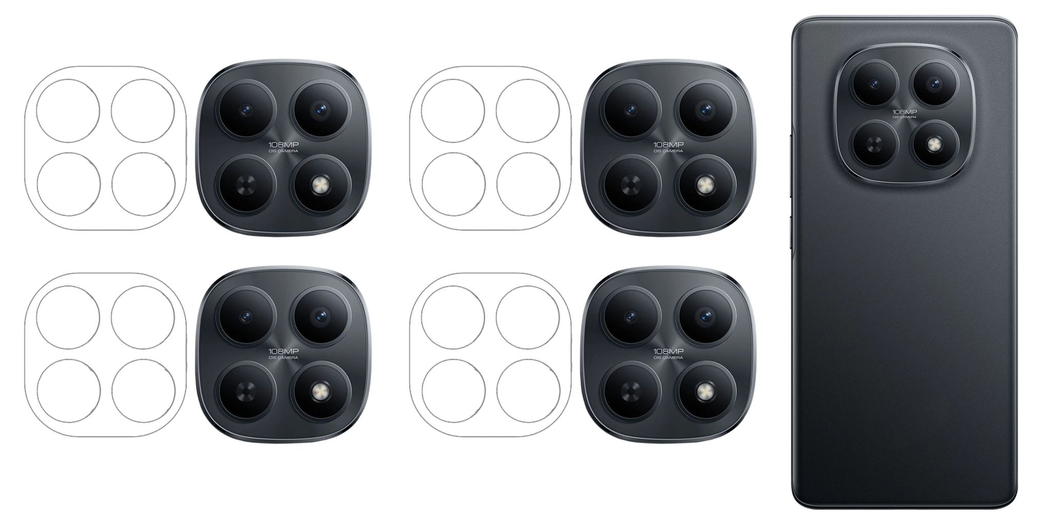ISAAK Back Camera Lens Protector compatible for Redmi Note 15 5G (Pack of 4)