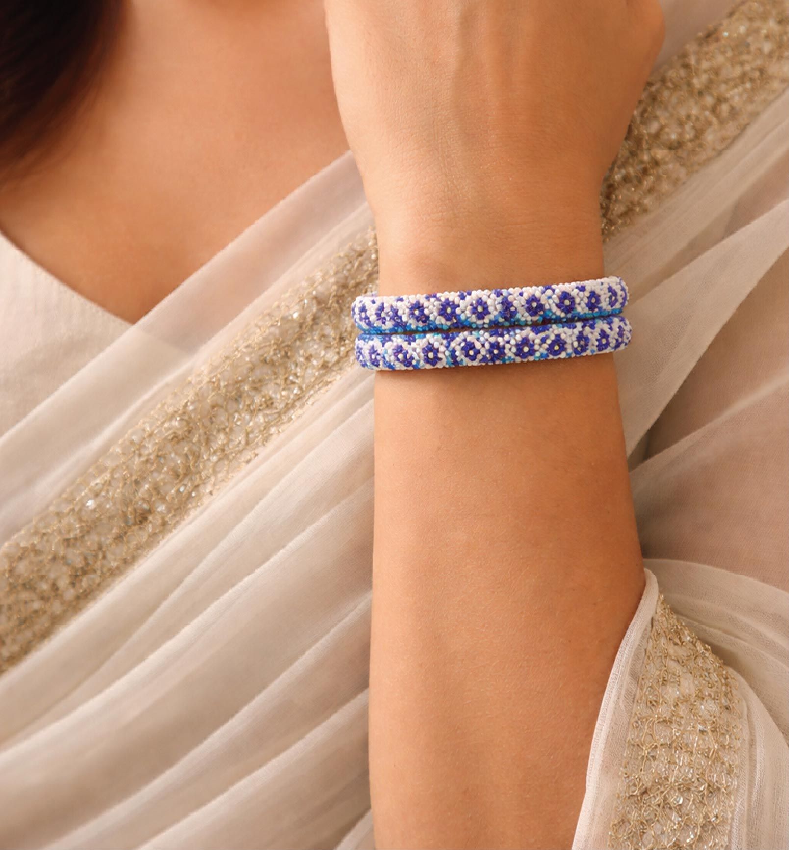Handcrafted Beaded Bangles – Traditional Ethnic Jewelry (Set of 1)