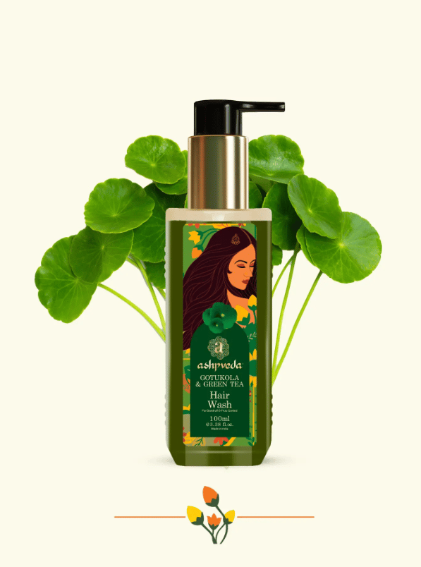 ashpveda Green Tea & Gotukola Hair Wash