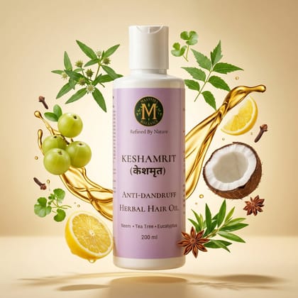 Anti Dandruff Herbal Hair Oil (Neem, Tea Tree, Eucalyptus) - 100ML