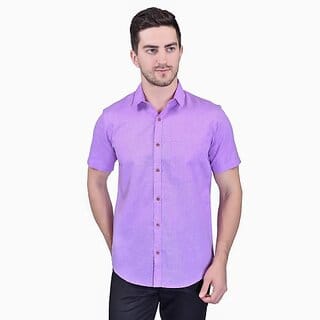 PrintCulture Men Solid Casual Purple Shirt