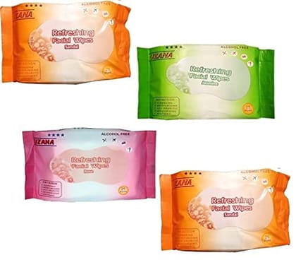 Elecsera FACIAL/FACE TISSUES -Wet-MAKEUP REMOVER-Soft -Tissue Paper Face Cleanser/Cleaning Wipes For Women & Girls - Pack Of 4 (100 Tissues)