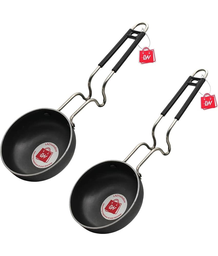 LAZYWINDOW Iron Tadka Pan Iron No Coating Tadka Pan ( Pack of 2 )