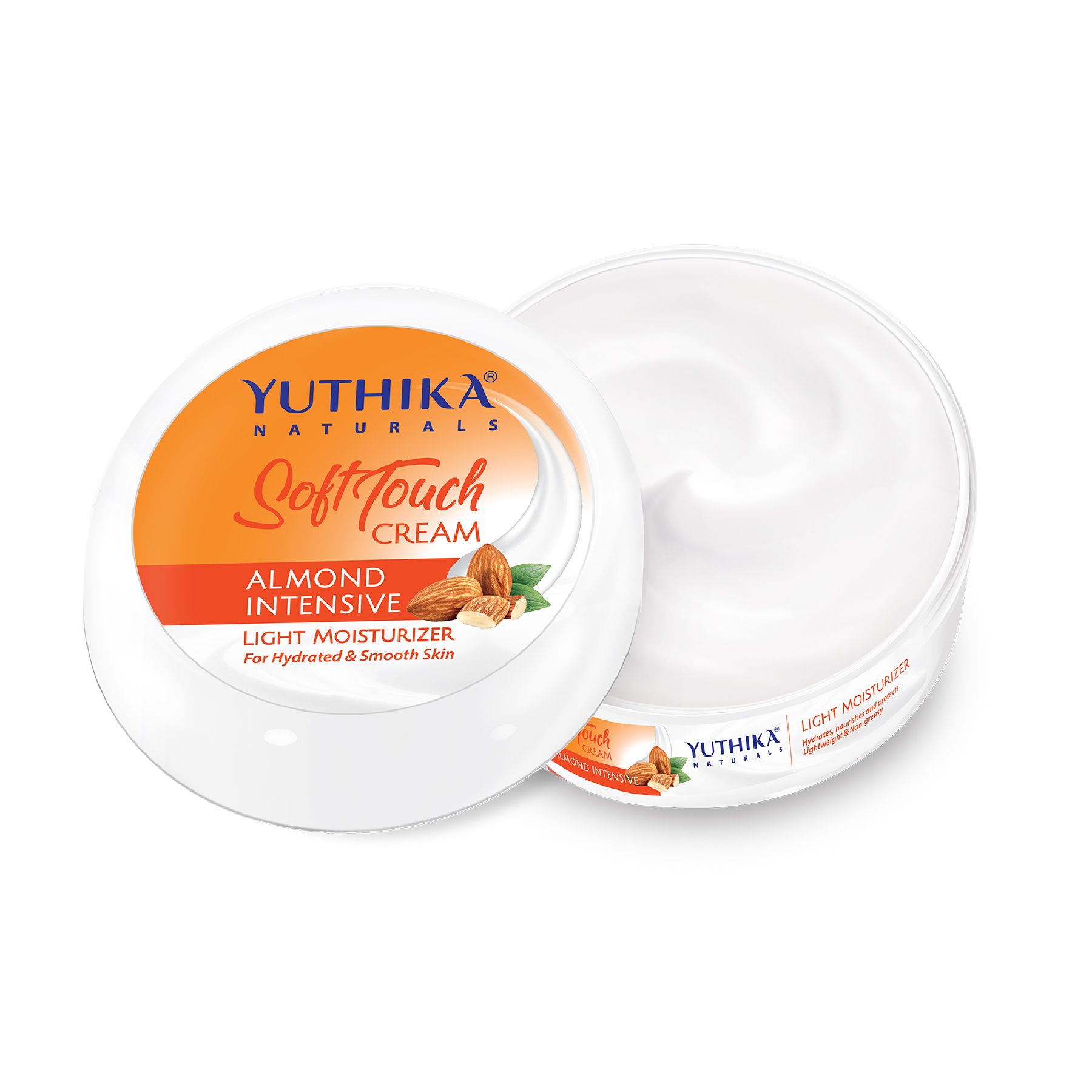Yuthika Soft Touch Cream, Almond Intensive Light Moisturizer for Hydrated & Smooth Skin - 300ml
