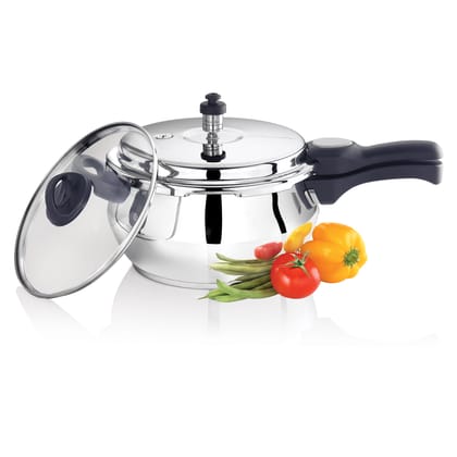 Premier Stainless Steel Induction Bottom Handi Cooker With Glass Lid - 3 Ltr