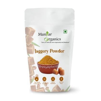 ManHar Organics Jaggery Powder (Gur Powder, Shakkar ) Desi Sakkar | Natural & Unrefined | Chemical-Free Traditional Sweetener – 500gm