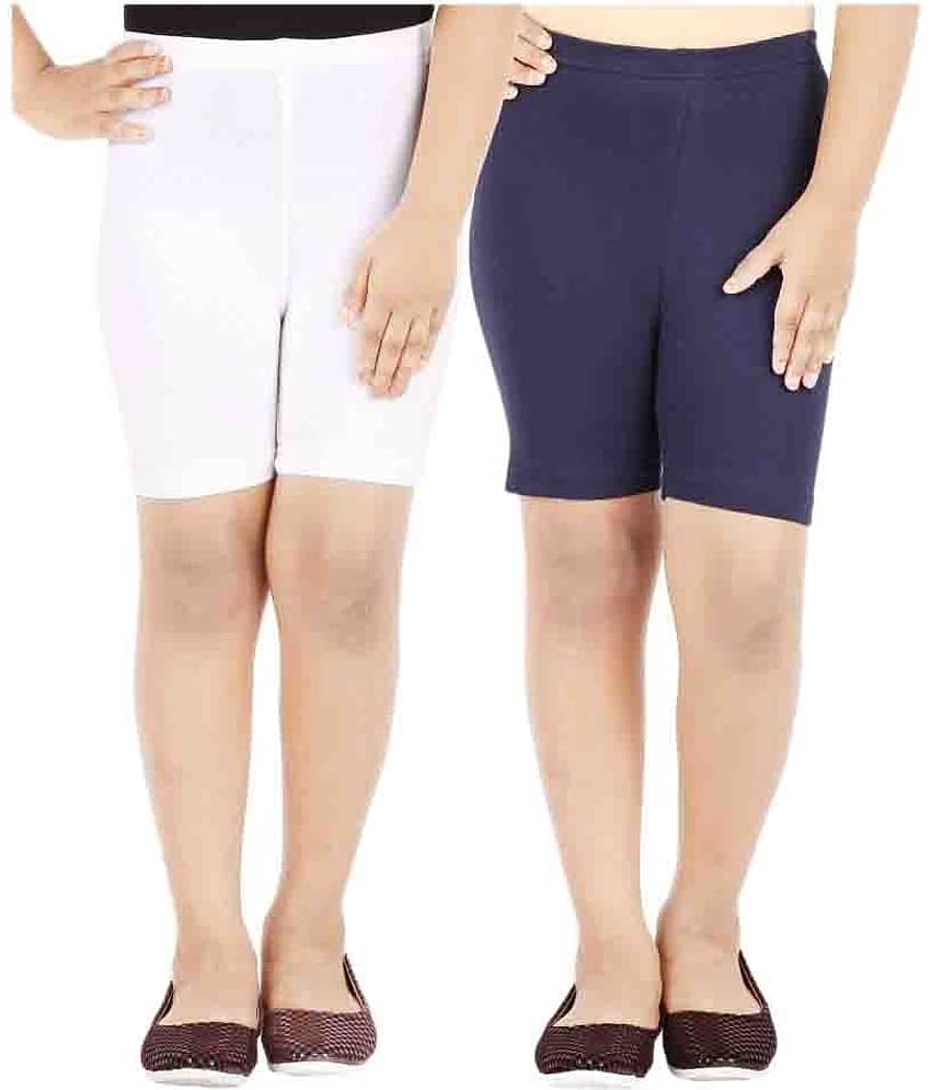 LULA Pack of 2 Girls Cotton Blend Cycling Shorts ( Multicolor )