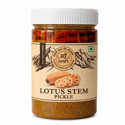 Maa Craft Lotus Stem Pickle (Kamal Kakdi Achaar) | Traditional Indian Homemade Pickle | Himalayan Crafted | Crunchy & Spicy | No Artificial Flavours | 500g Maa Craft Lotus Stem Pickle (Kamal Kakdi Achaar) | Traditional Indian Homemade Pickle | Himalayan Crafted | Crunchy & Spicy | No Artificial Flavours | 500g