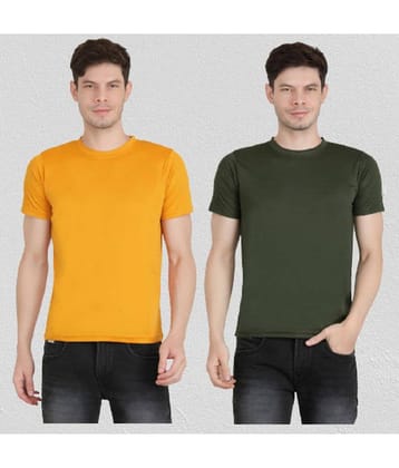 Ben Toi Pack of 2 Polyester Regular Fit Men's T-Shirt ( Olive )