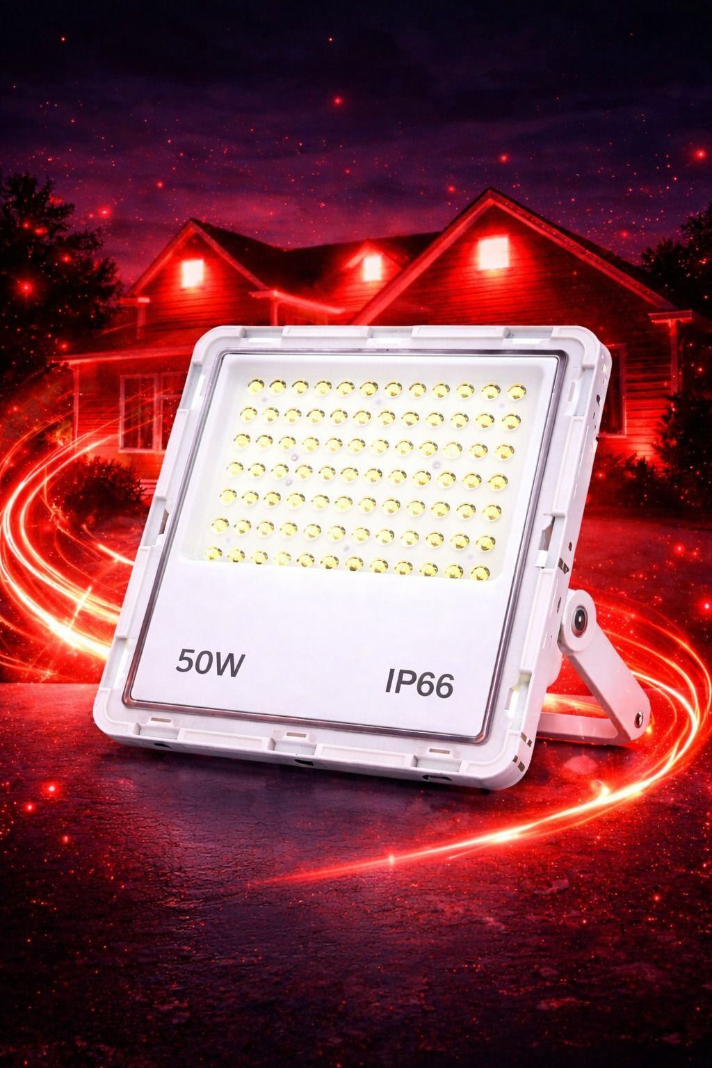 SPARKWORLD 50W IP66 Waterproof Outdoor LED Flood Light Red Beam