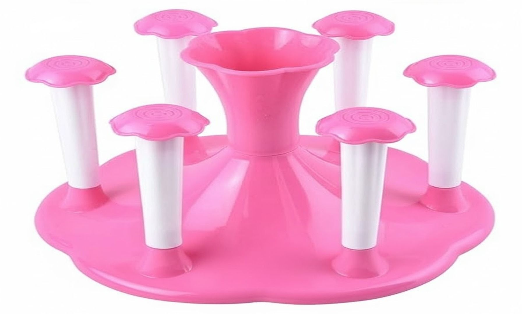 Dark Wolf Pink Plastic Glass Stand Space Saving Cup Holder for Kitchen