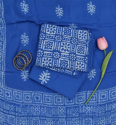 Handcrafted Batik Print Unstitched 3-Piece Cotton Suit Set