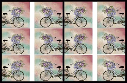 Brand Zero Luxury Speciality Decoupage Paper - Bicycle Love Tiles