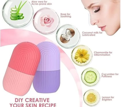 Pack of 2 | Ice Face Roller for Glowing Skin & Puffy Eyes Relief | Reduces Dark Circles & Tightens Skin | Reusable Silicone Ice Mold for Face Massage & Skincare | For Women & Men Pack of 2 | Ice Face Roller for Glowing Skin & Puffy Eyes Relief | Reduces Dark Circles & Tightens Skin | Reusable Silicone Ice Mold for Face Massage & Skincare | For Women & Men