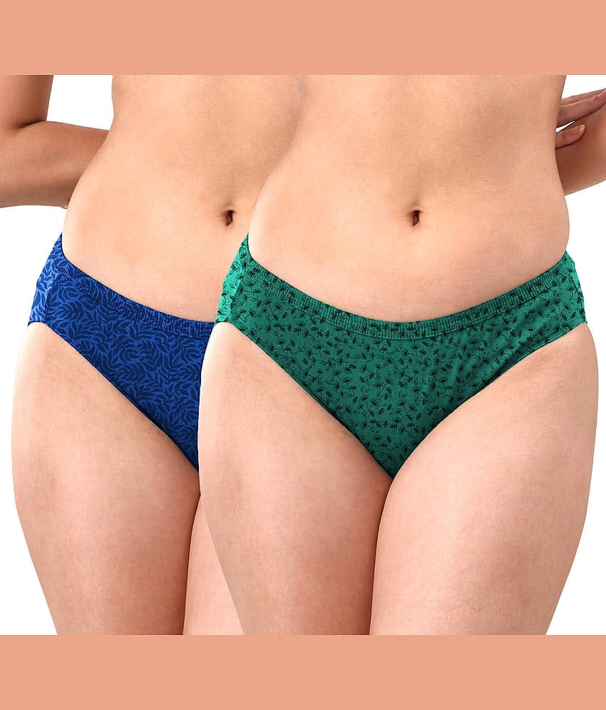 LYRA Pack of 2 Cotton Bikini For Women ( Multi Color )