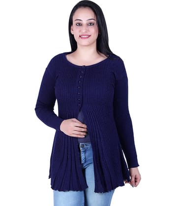 Ogarti Acrylic Navy Buttoned Cardigans - Single