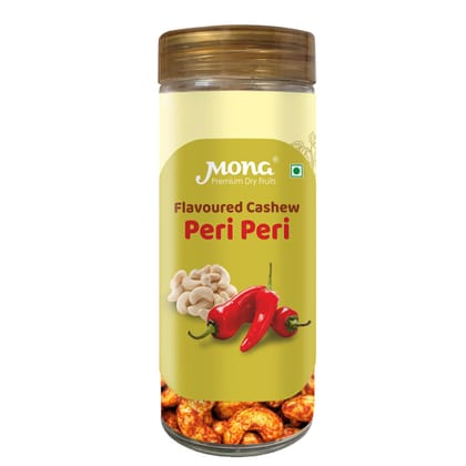Mona Premium Peri Peri Flavoured Cashews - Spicy Dry Fruit Snack Jar Mona Premium Peri Peri Flavoured Cashews - Spicy Dry Fruit Snack Jar