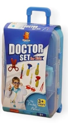 Braintastic Kids Doctor Set Pretend Play Medical Kit with Trolley Carry Case | Role Play Educational Toy for Boys & Girls (3+ Years) (Doctor Set)