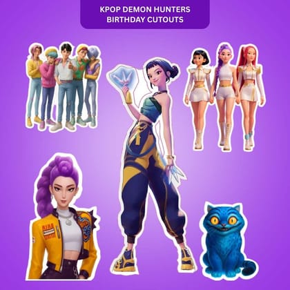 Kpop Demon Hunters Birthday Decoration Cutouts - Pack of 5 Kpop Demon Hunters Birthday Decoration Cutouts - Pack of 5