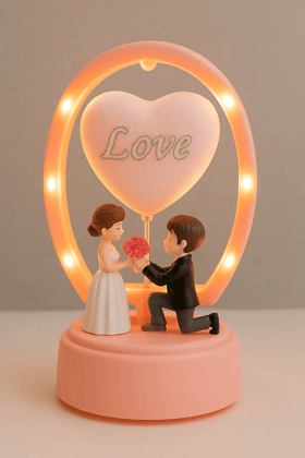 Romantic 'Love Proposal' Night Light - Couple Figurine Decor_assorted colour