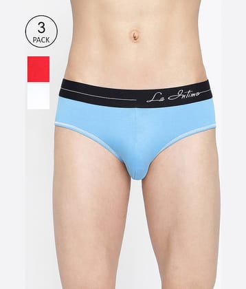 La Intimo Pack of 3 Cotton Briefs For Men's ( Multicolor )
