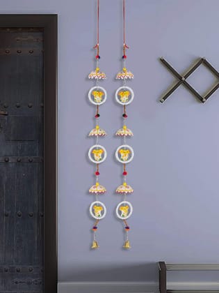 DreamKraft Paper Mache Elephant Door Hanging (102 cm, White)