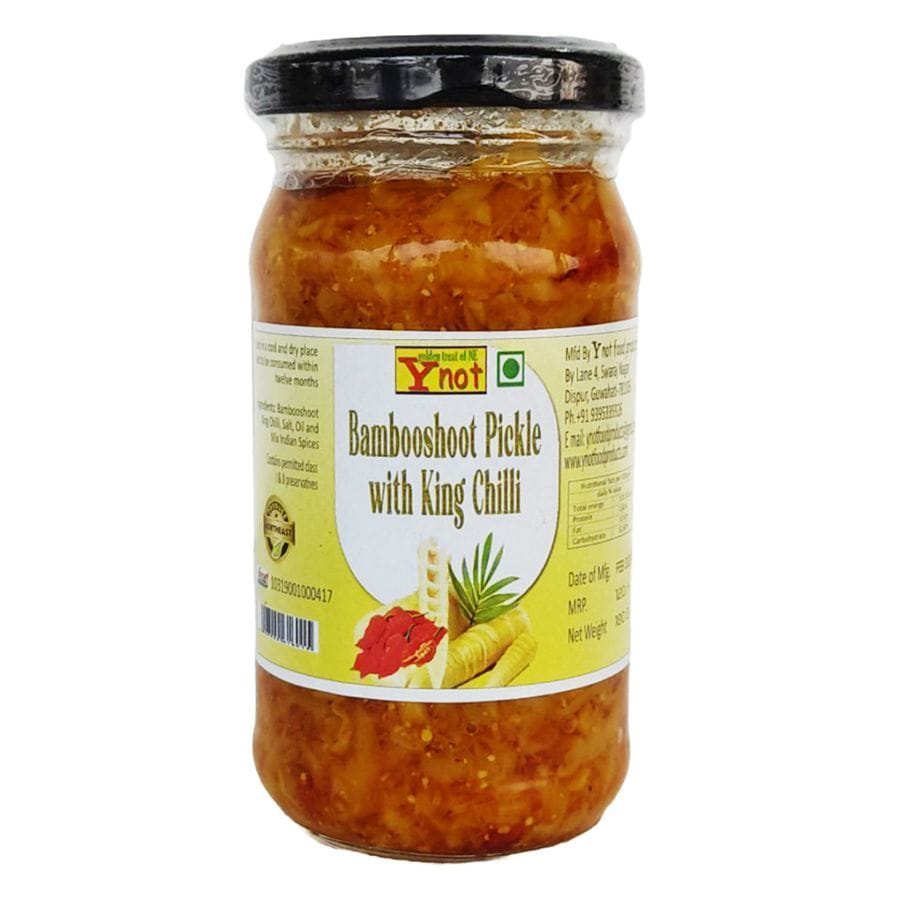 Y Not Bambooshoot Pickle with King Chilli - 180 gm - 180 gm - One glass jar