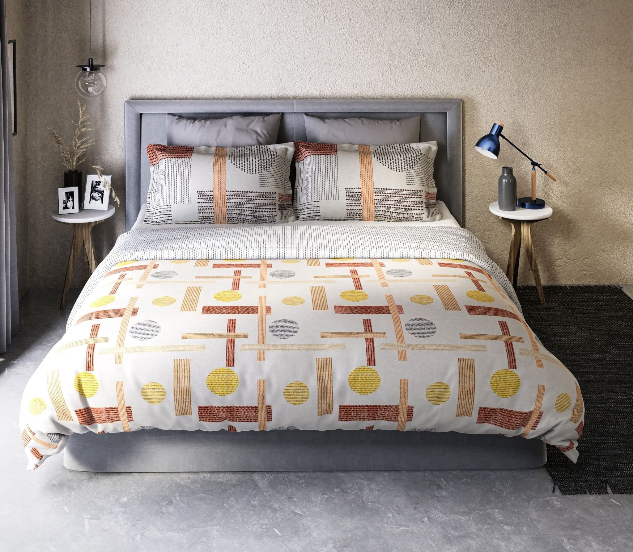 DDECOR - Primary Collection 100% Cotton Geometric Pattern VOL Single Dohar|137 CM X 229 CM| - Multi