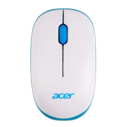 acer Wireless Mouse (1600 DPI/2.4 GHz Wireless Frequency/Optical Sensor/USB Dongle) | Color: White/Blue acer Wireless Mouse (1600 DPI/2.4 GHz Wireless Frequency/Optical Sensor/USB Dongle) | Color: White/Blue - White/Blue / Small