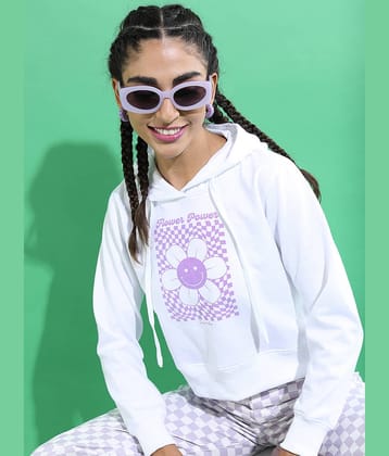 Ketch Women Polyester Hooded Sweatshirt For ( White )