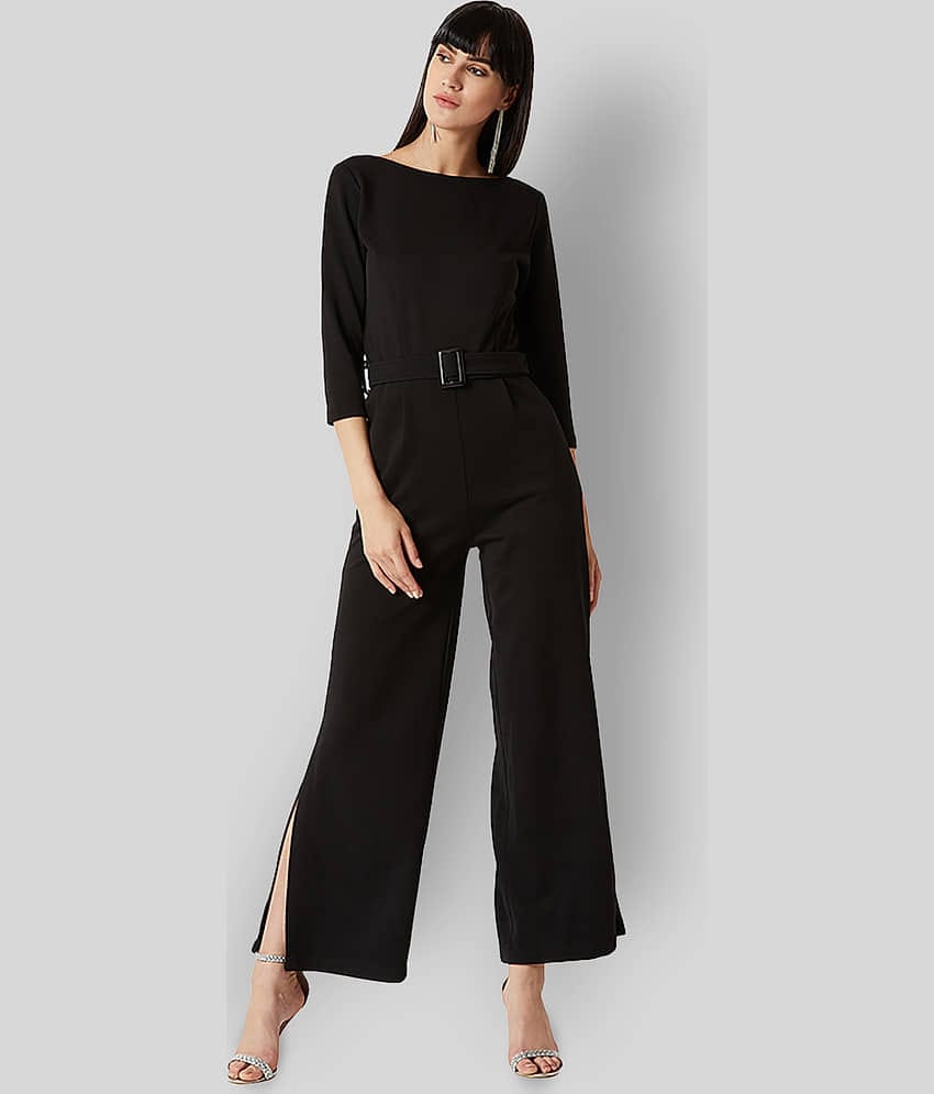 Miss Chase Black Polyester Jumpsuit