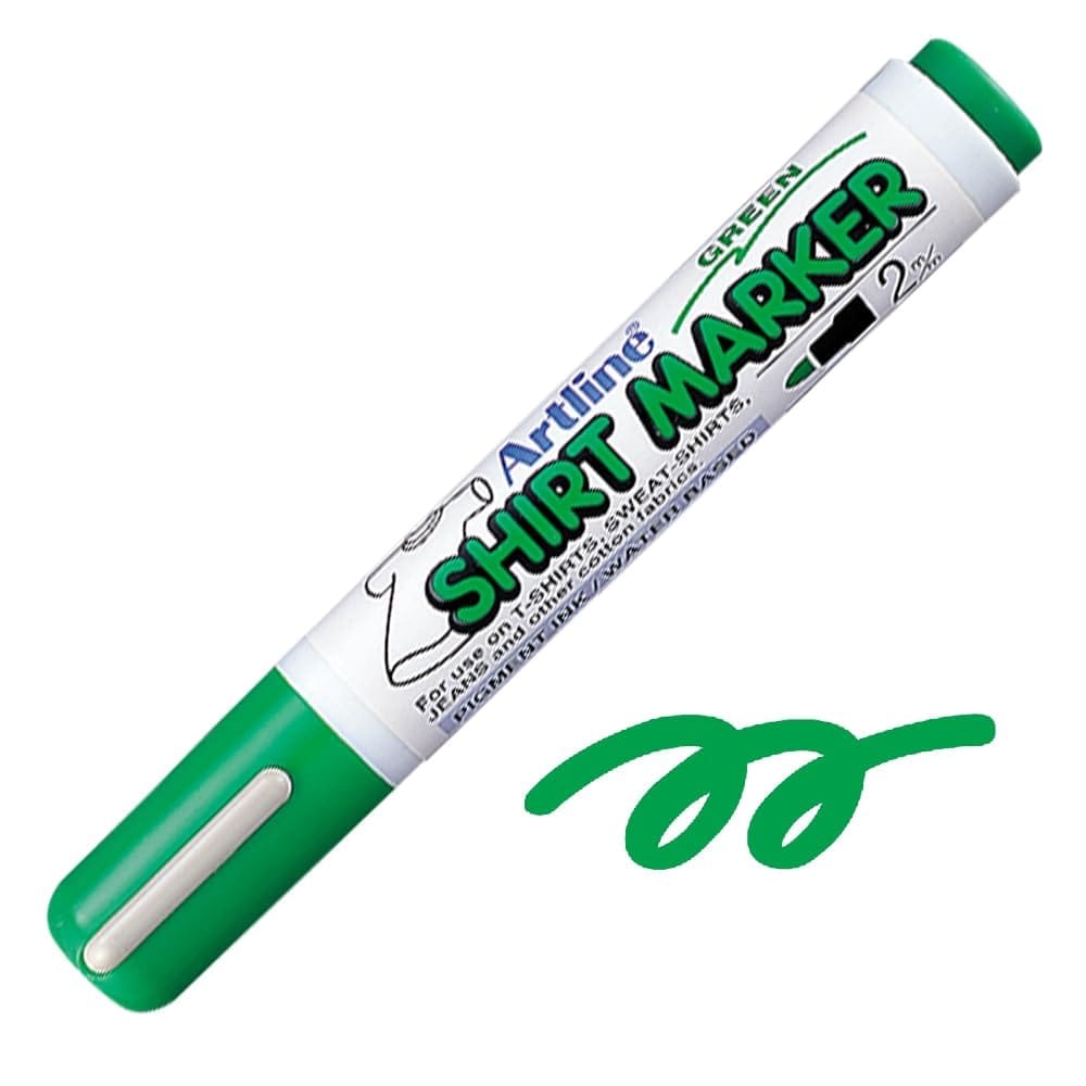 Artline T-Shirt Marker Pack of 12 (Green Colours) | For use on T-SHIRTS, SWEAT-SHIRTS, JEANS & other cotton fabrics