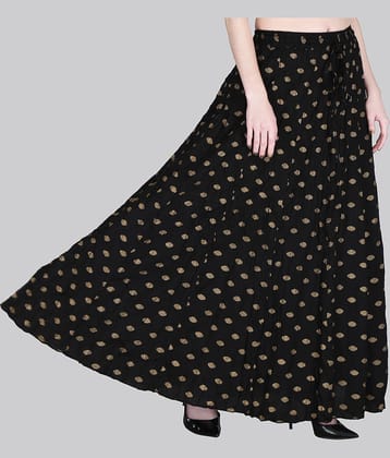 Sttoffa Black Rayon Women's Flared Skirt ( Pack of 1 )