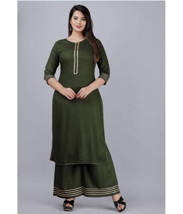 MAUKA Rayon Kurti With Palazzo - Stitched Suit