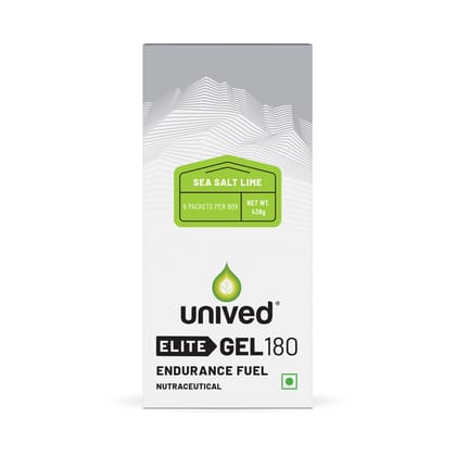 Unived Elite Gel 180 for Quick Energy, Stamina & Recovery Sea Salt Lime