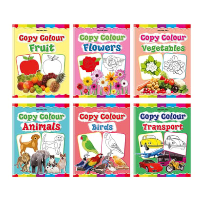 Copy Colour 6 Books Pack for Kids Age 1 -6 Years - 96 Pages Drawing and Painting Books for Early Learners [Paperback] Dreamland Publications