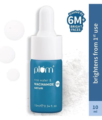 Plum 10% Niacinamide Brightening Face Serum with Rice Water|Brightens Skin from 1st Use|For All Skin Types (10 ml)
