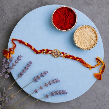Traditional Kundan Motif Rakhi Traditional Kundan Motif Rakhi