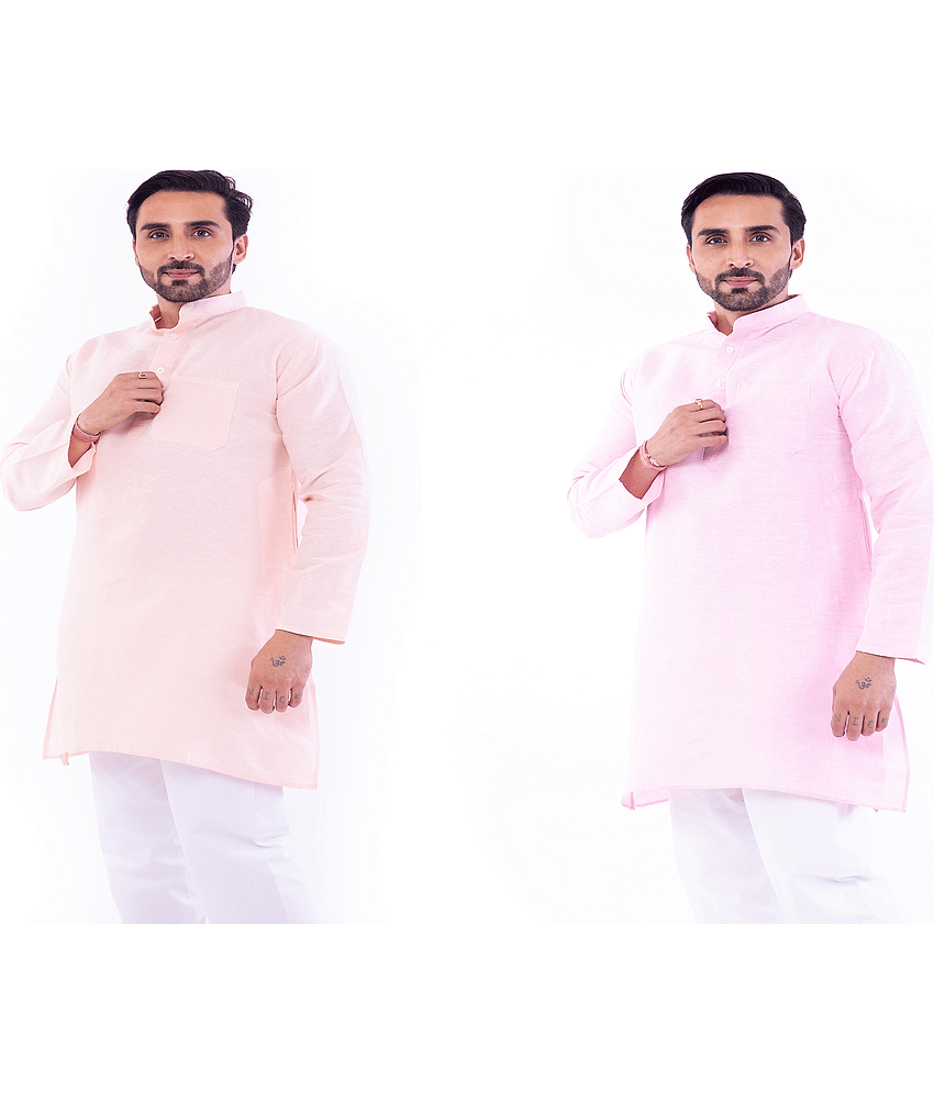 DESHBANDHU DBK Multi Cotton Kurta Pack of 2