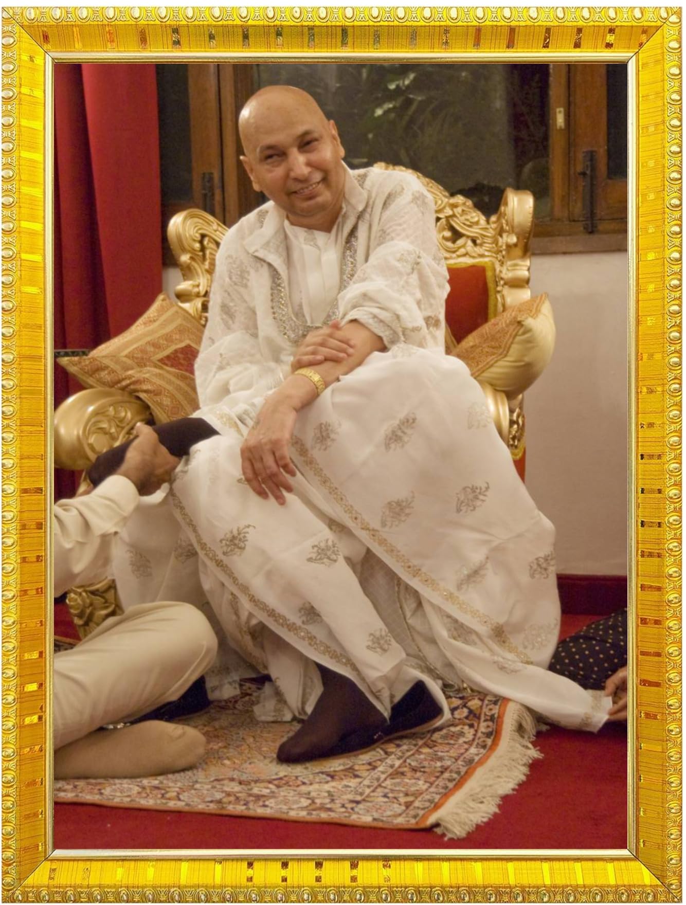 NOKKES Jai Guru Ji Swaroop Shukrana Guru Ji Golden 5X7 Inch Photo Frame_AQW21